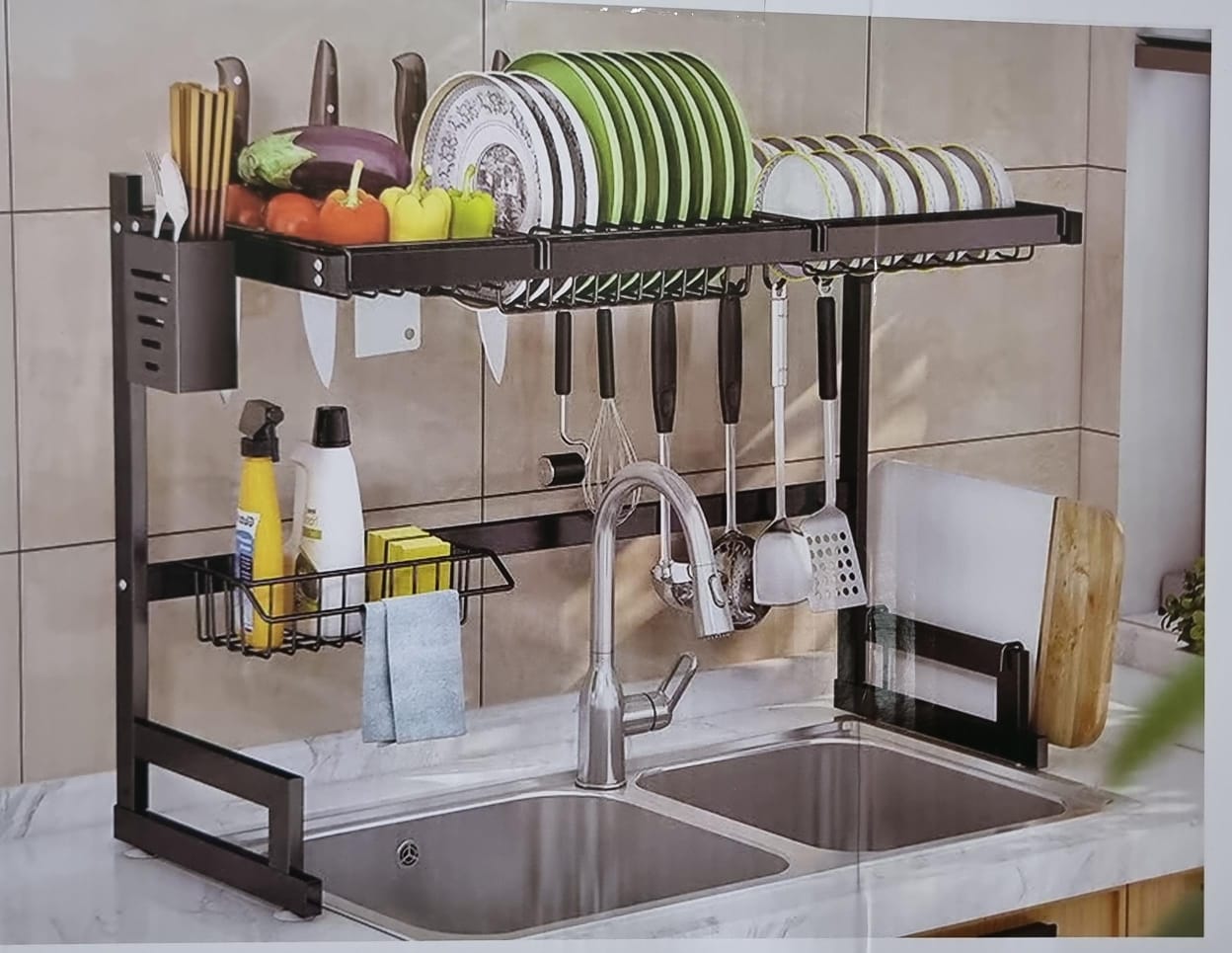 Over the sink dish rack