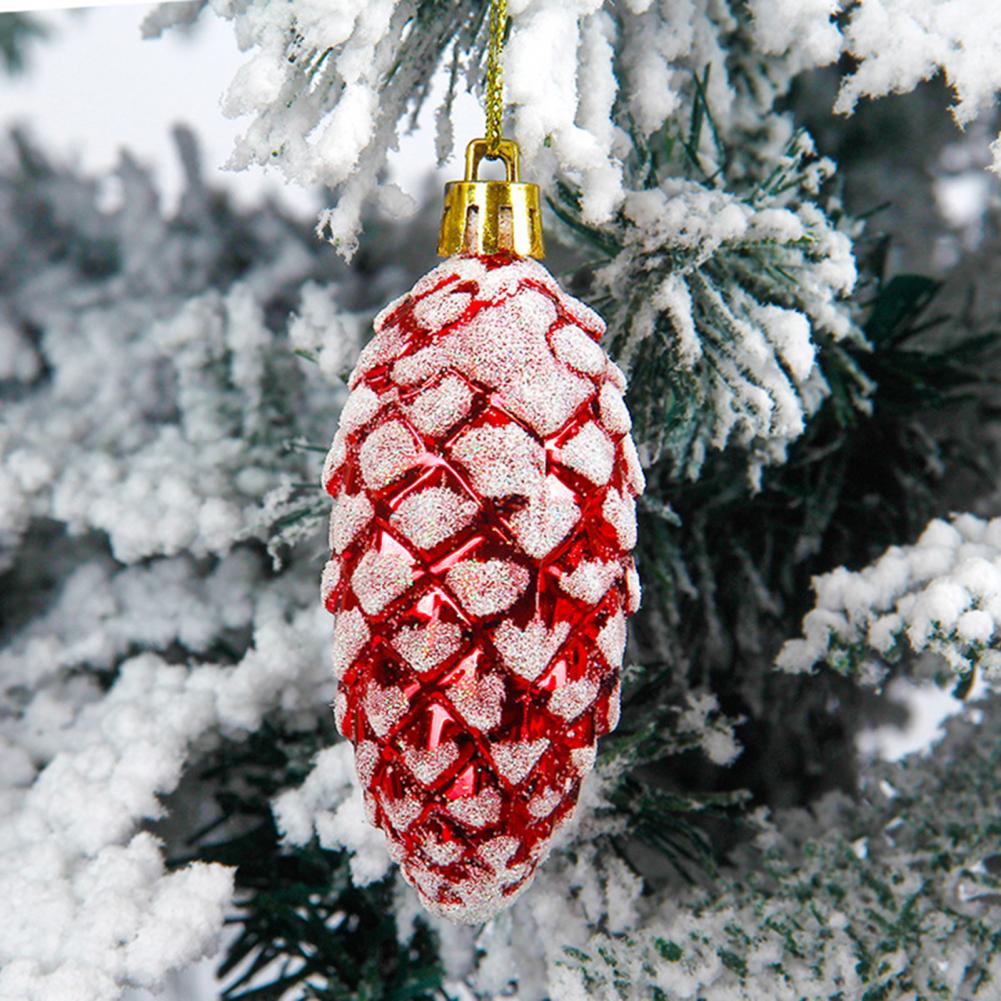5Pcs Christmas Painted Pine Cone Balls