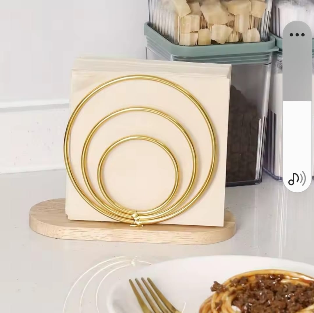 Elegant Metal Napkin Holders with Wooden