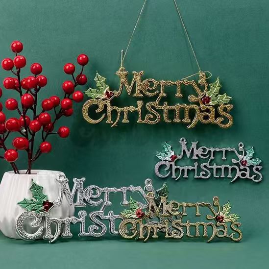 Merry Christmas Letter Hanging Sign Christmas Tree Hanging Pendant