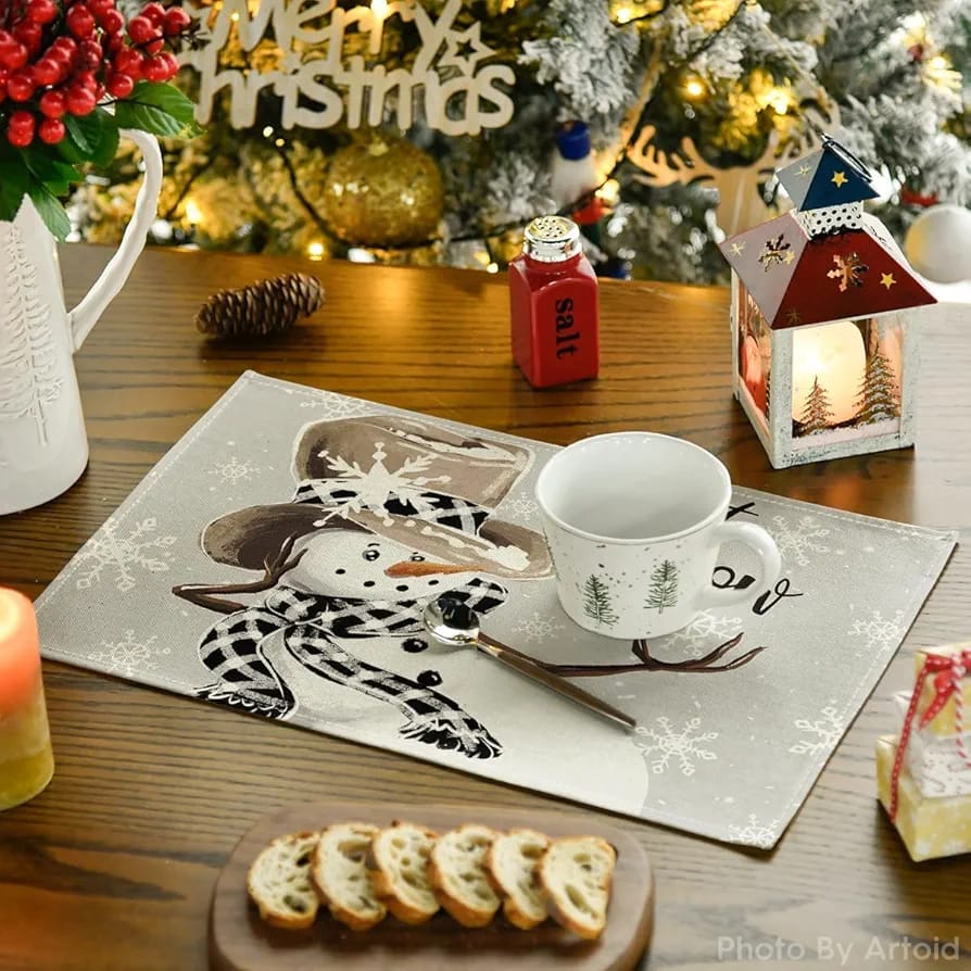 Plaid Christmas Rectangular Placemats Set of 2pcs 650/-