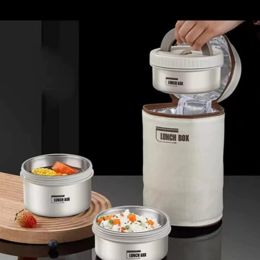 4 In 1 Lunch insulated set with 3 lunch boxes and 1 lunch bag
