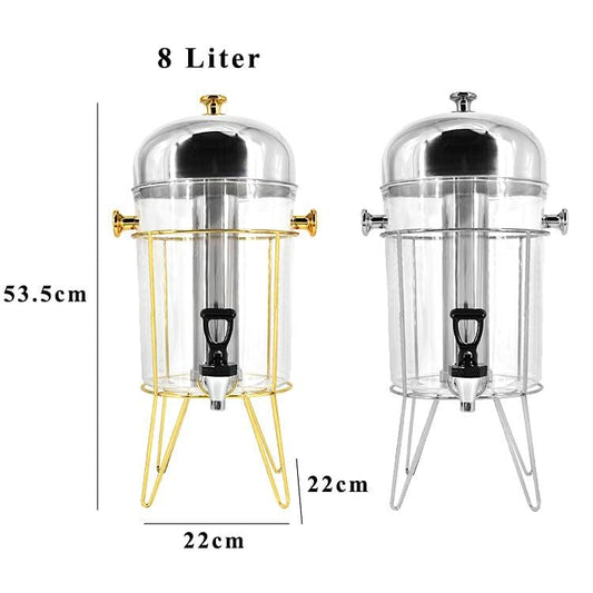 ✓*8L Golden metal frame juice dispenser