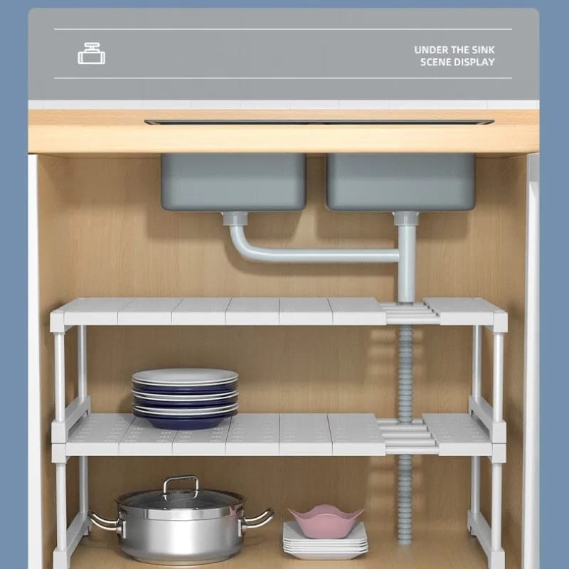 Multipurpose under the sink Organizer / Cabinet/ Wardrobe Partition