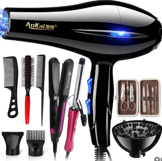 Professional blow dry with accessories