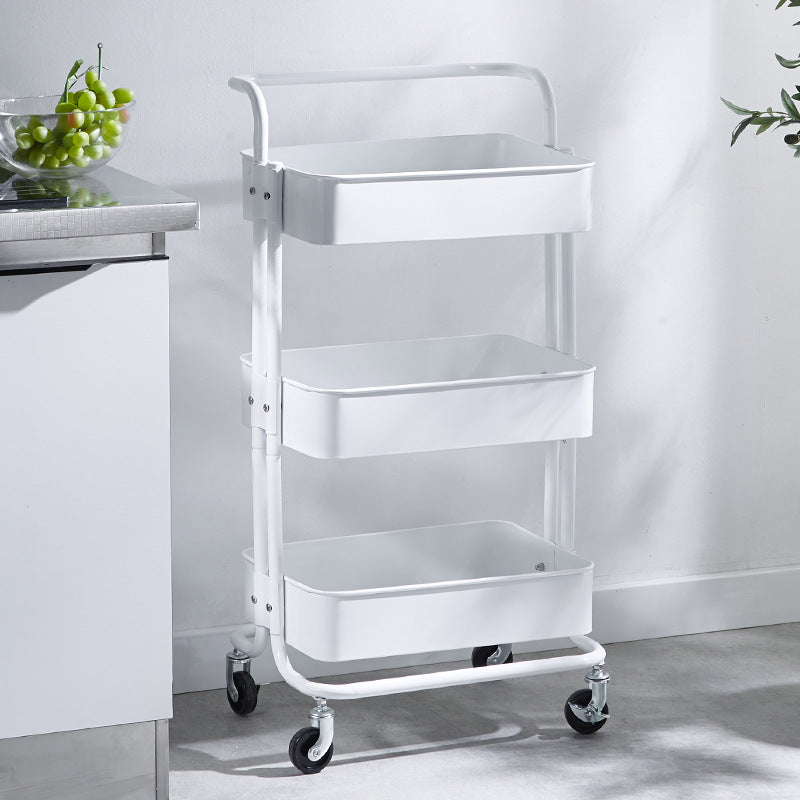 Multi-functional movable trolley storage rack( full metallic)