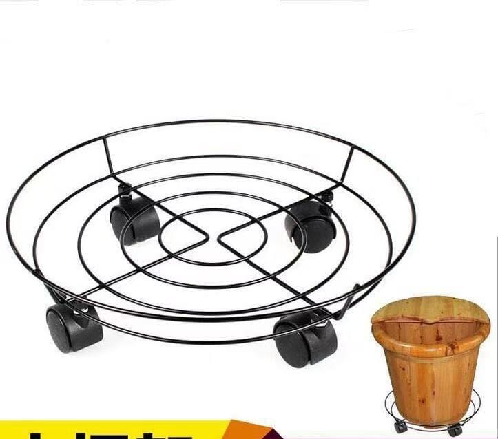 Heavy duty metallic gas cylinder planter movable trolley with wheels