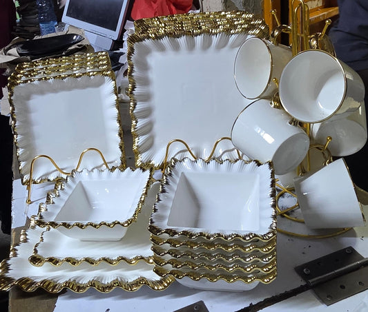 24 pcs zig gold dinner set