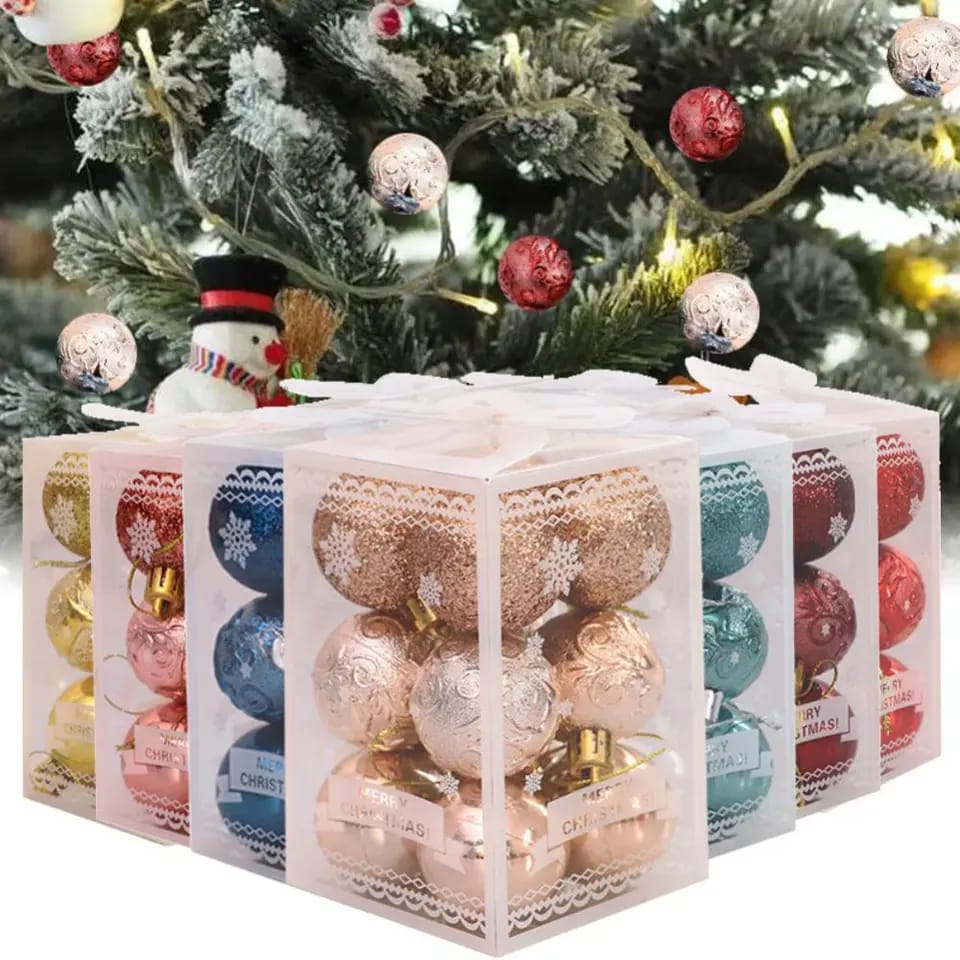 12pcs Christmas Tree Balls Decorations Baubles Party Wedding Ornament Tree Christmas Hanging Decor Christmas Pendant Decoración