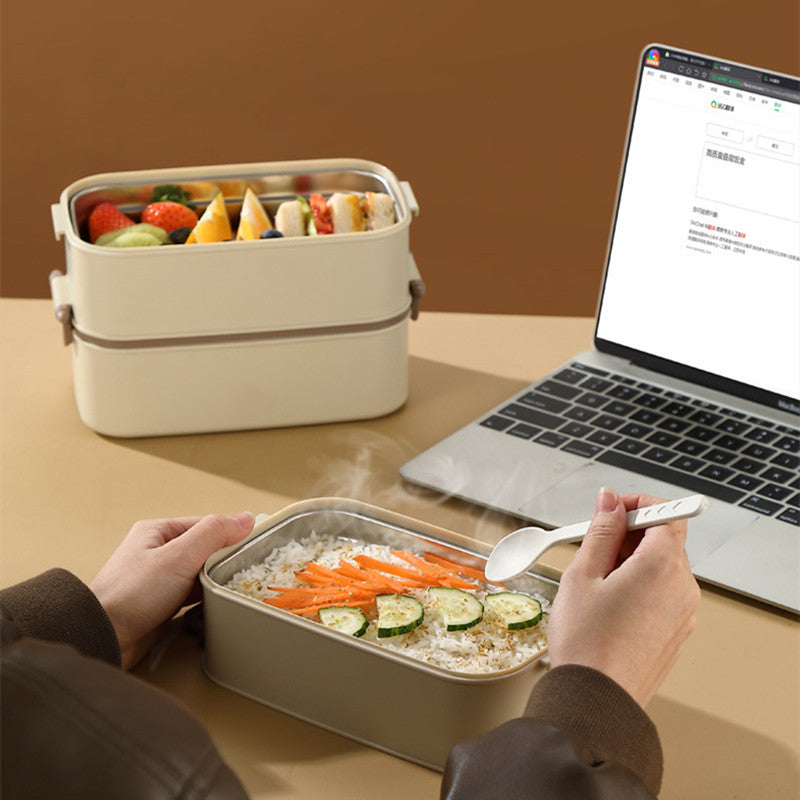 DOUBLE LAYERED LUNCH BOX WITH MATCHING LUNCH BAG