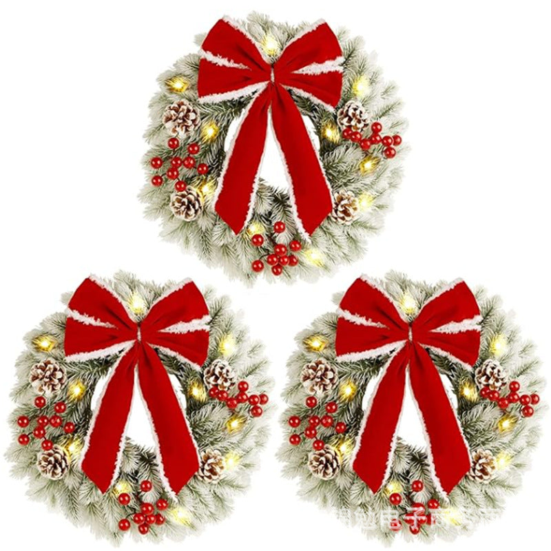 35cm Pre-Lit Christmas Wreath Decoration