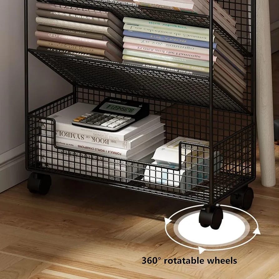 Multipurpose bookshelf stand with wheels