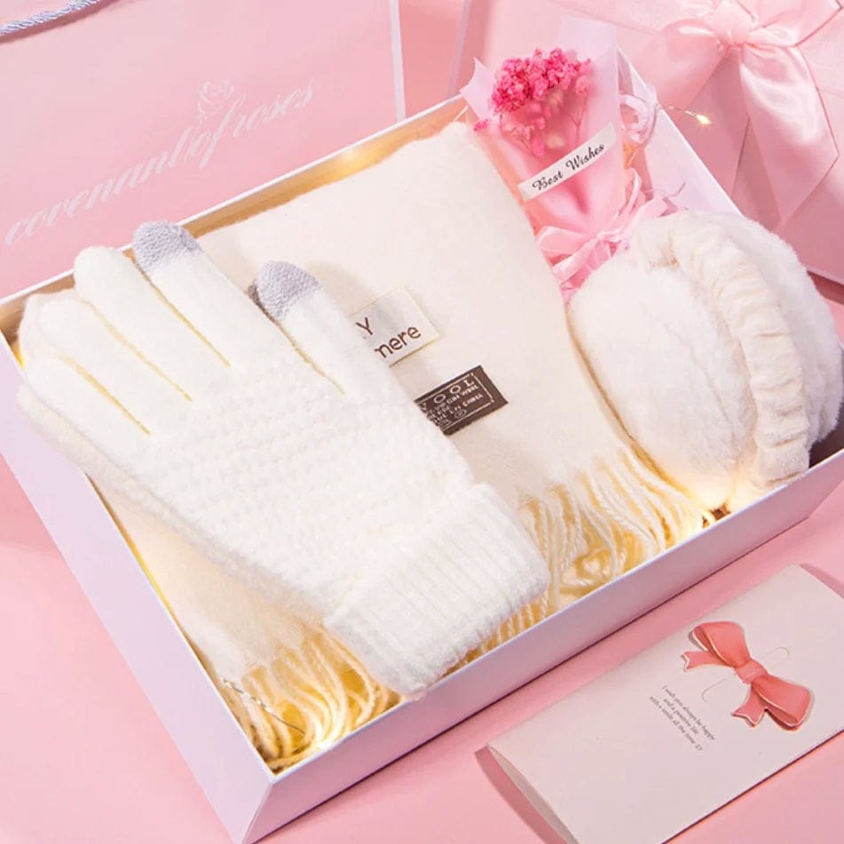 Authentic Cashmere Winter Scarf, Touch Gloves, and Ear Muffs Set!