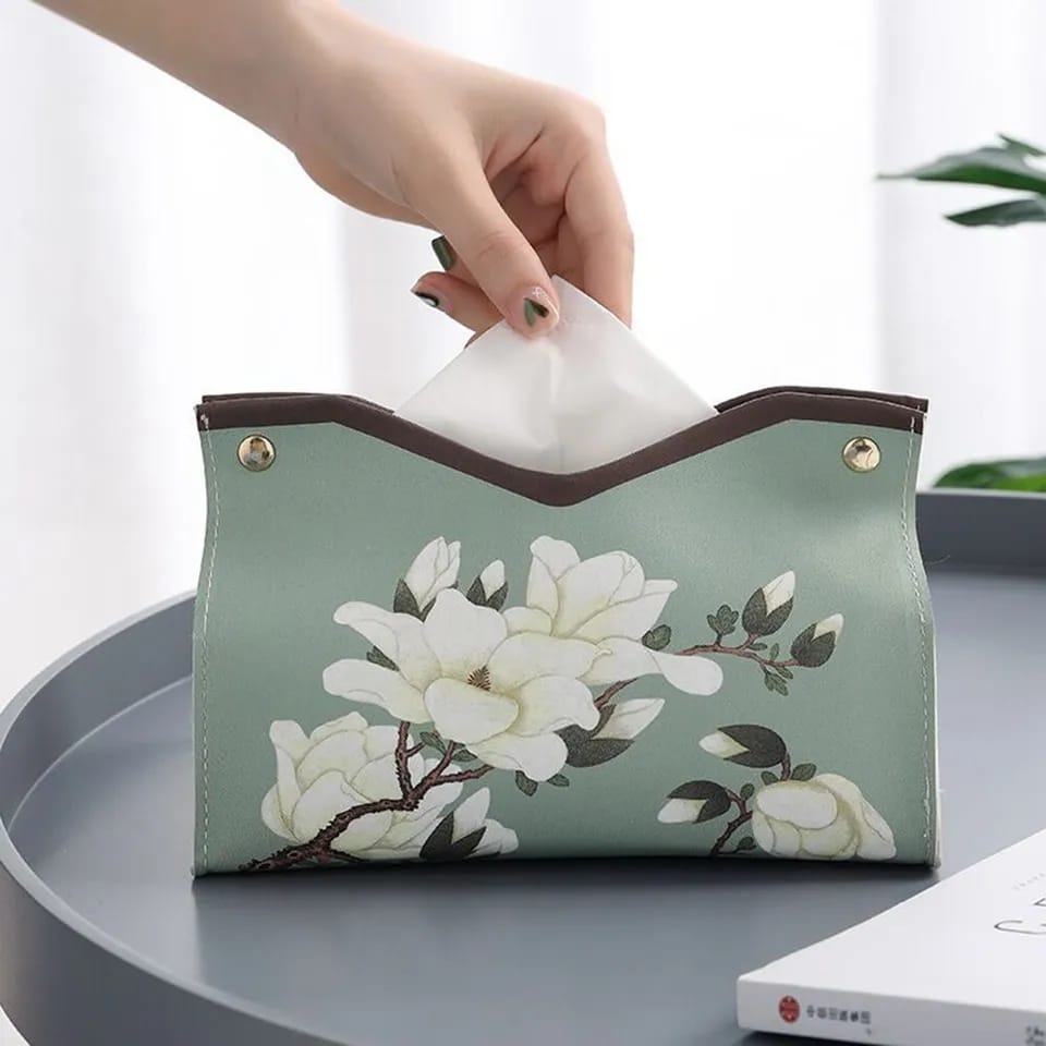 Tissue Box Organizer PU Leather Home Living Room Desktop Drawer Napkins Storage Car Toilet Paper Holder Bag Shop Tissue Box