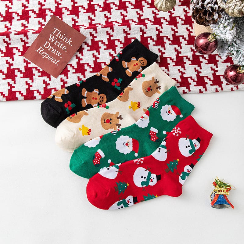 Christmas Socks Fall Winter Cartoon Santa