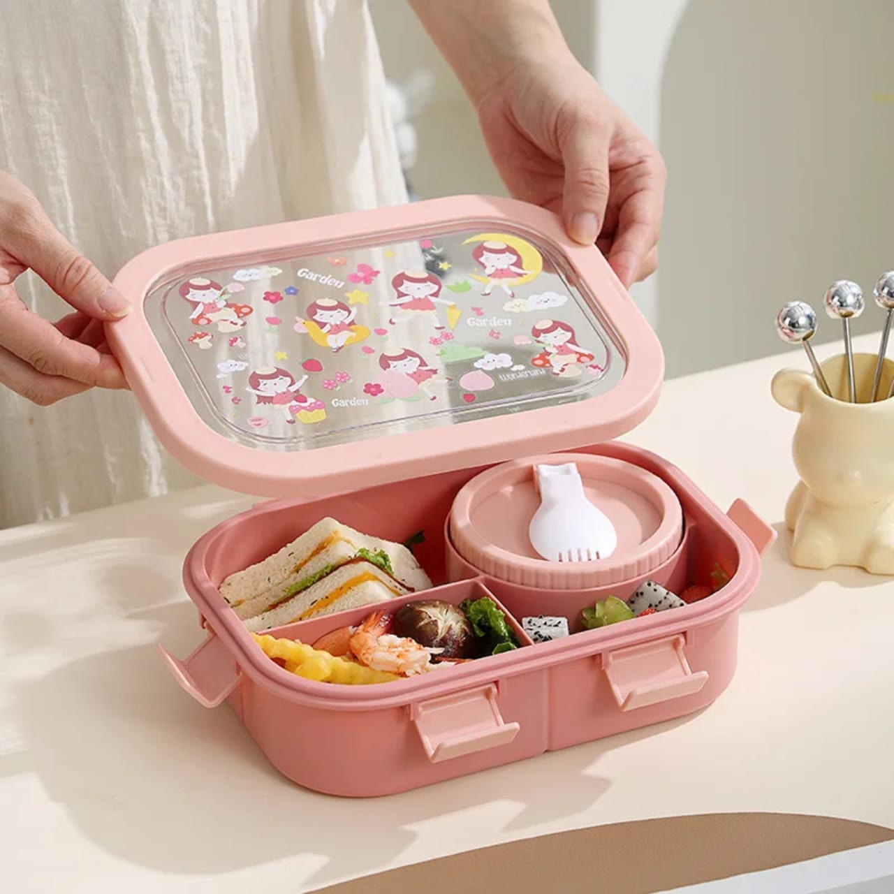 4-Compartment Bento Lunch Box