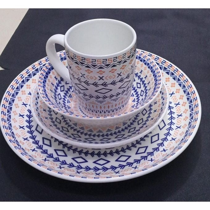 Ceramic  pink flowered dinner set 24pc