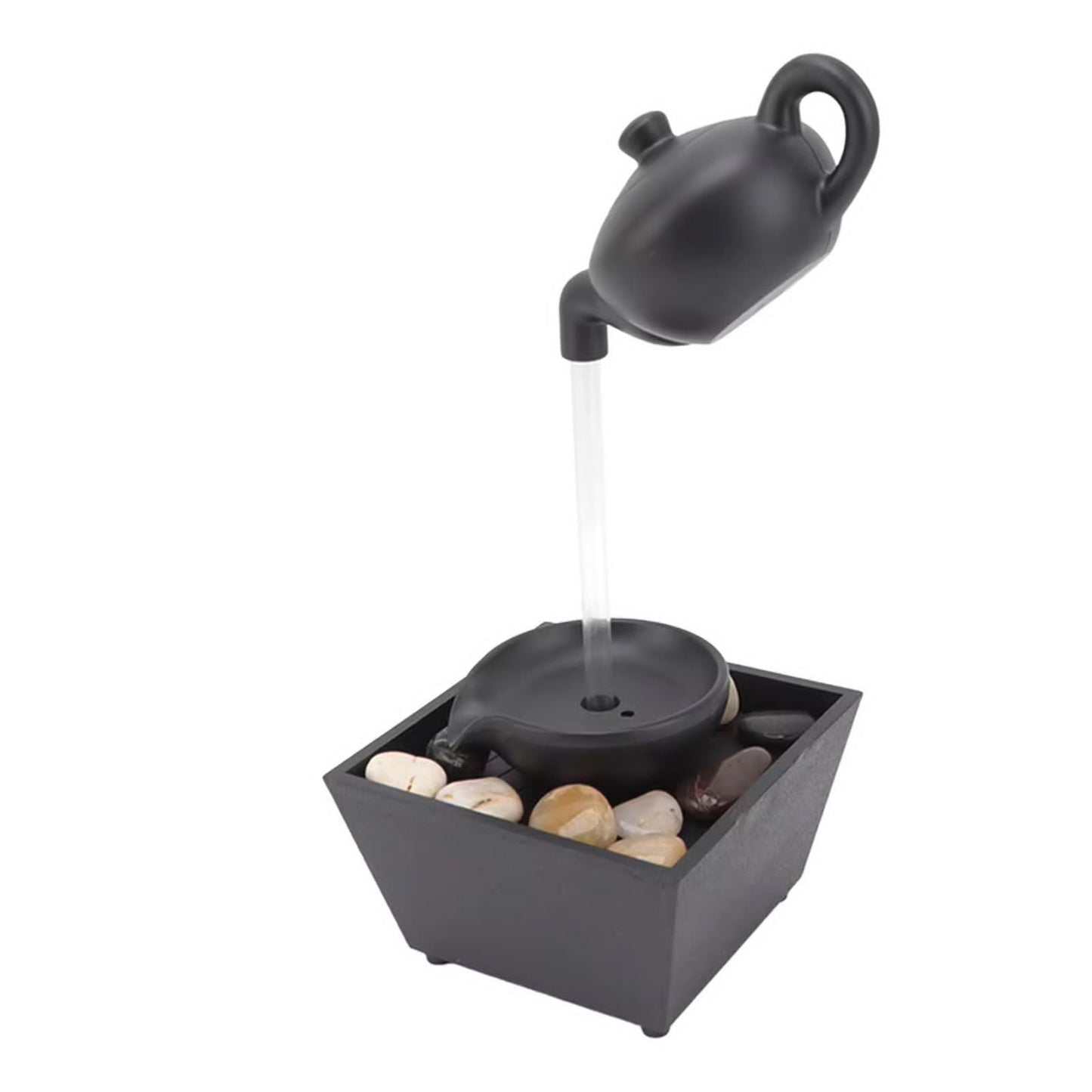 Floating Teapot Waterfall Ornament USB 5V Battery Power Supply Tabletop Waterfall Decoration With LED Lights..