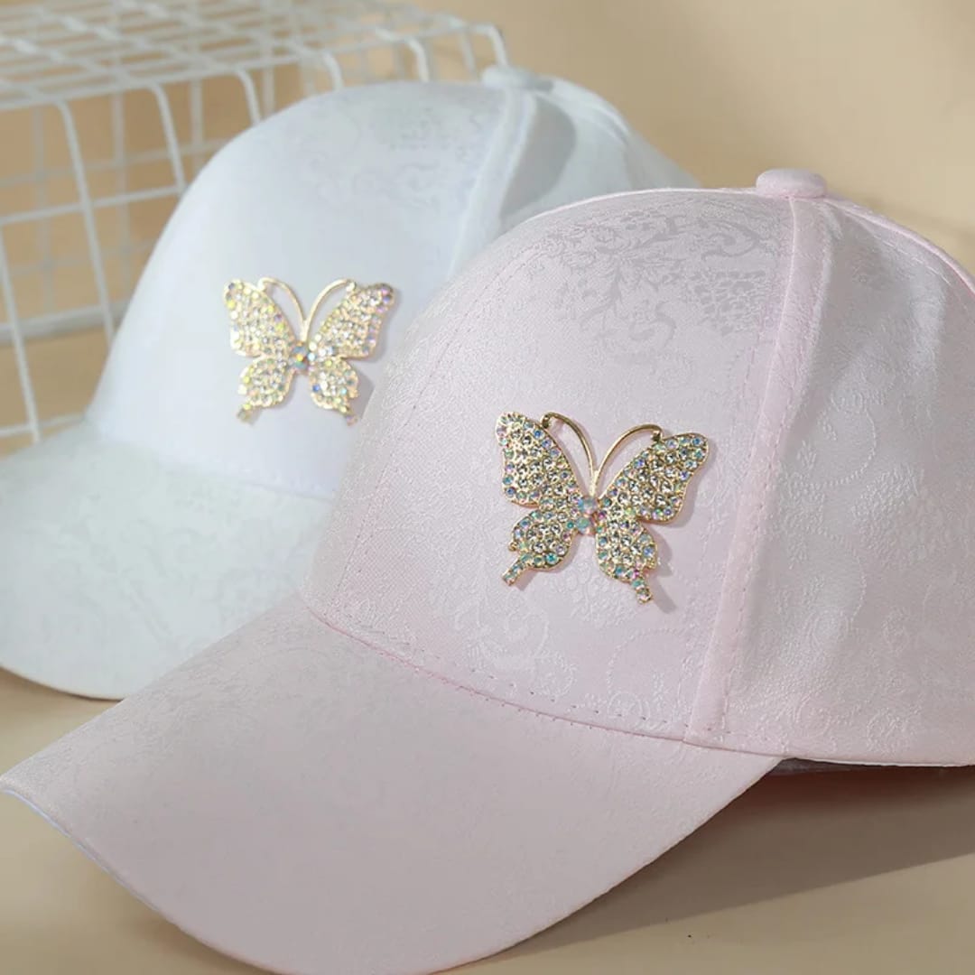 Fashionable Summer Women's Bucket Hat Butterfly Embellished