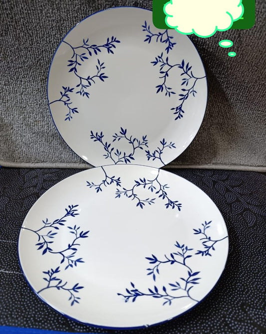 6pcs white blue ceramic Plate
