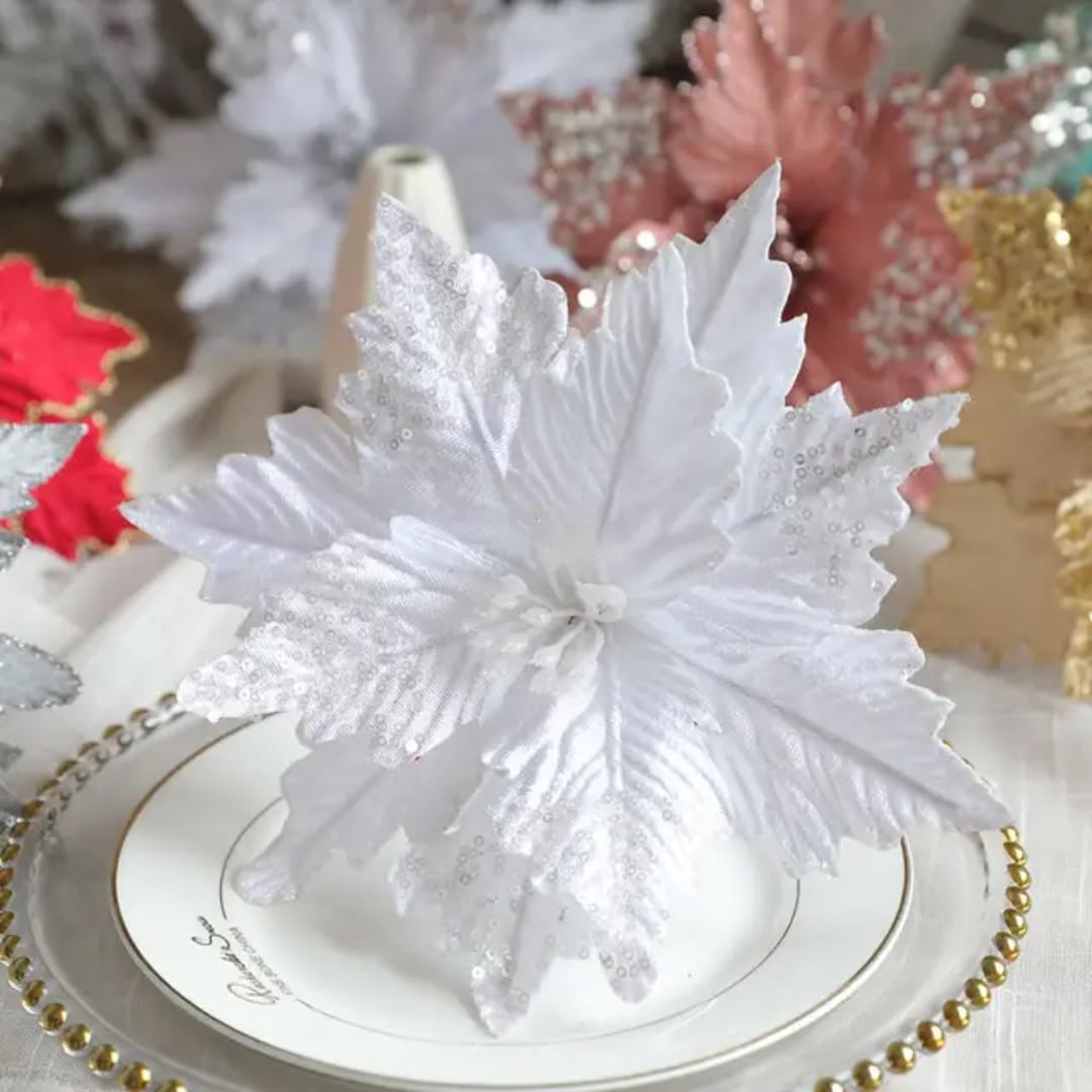 large Christmas glitter flower
