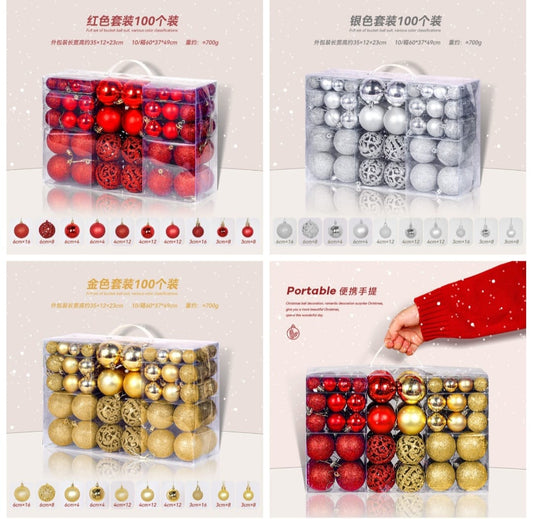 100Pcs Christmas Ball Ornaments for Christmas