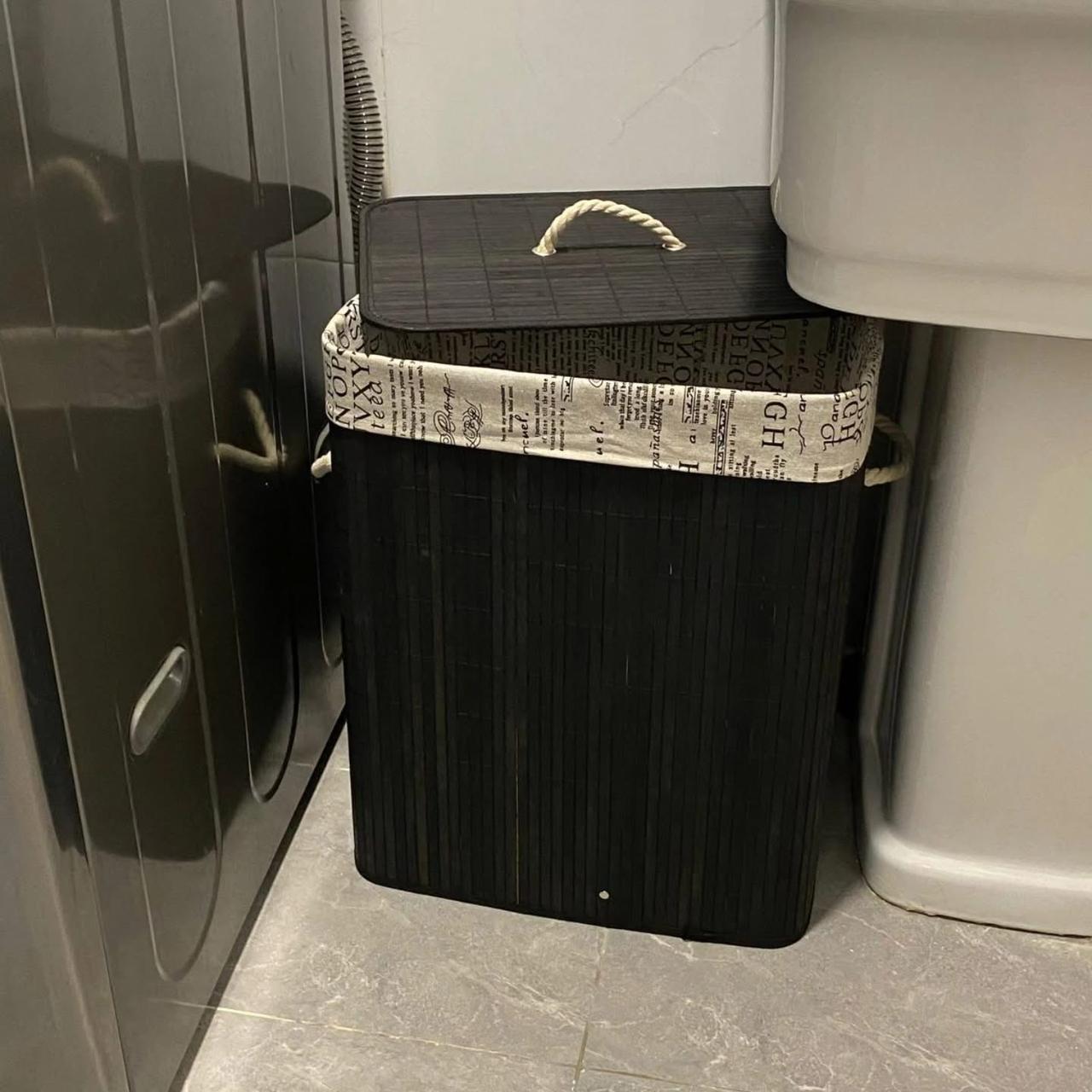 Eco-friendly foldable bamboo laundry basket