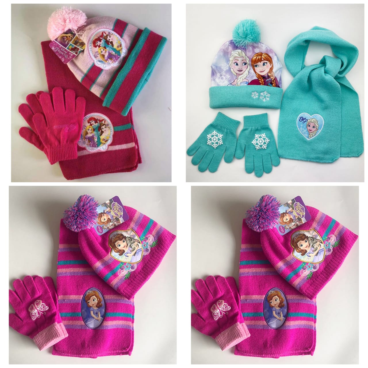 3 IN 1WINTER KIDS CARTOON THEMED BEENIES HAT,SCARF SET AND GLOVES