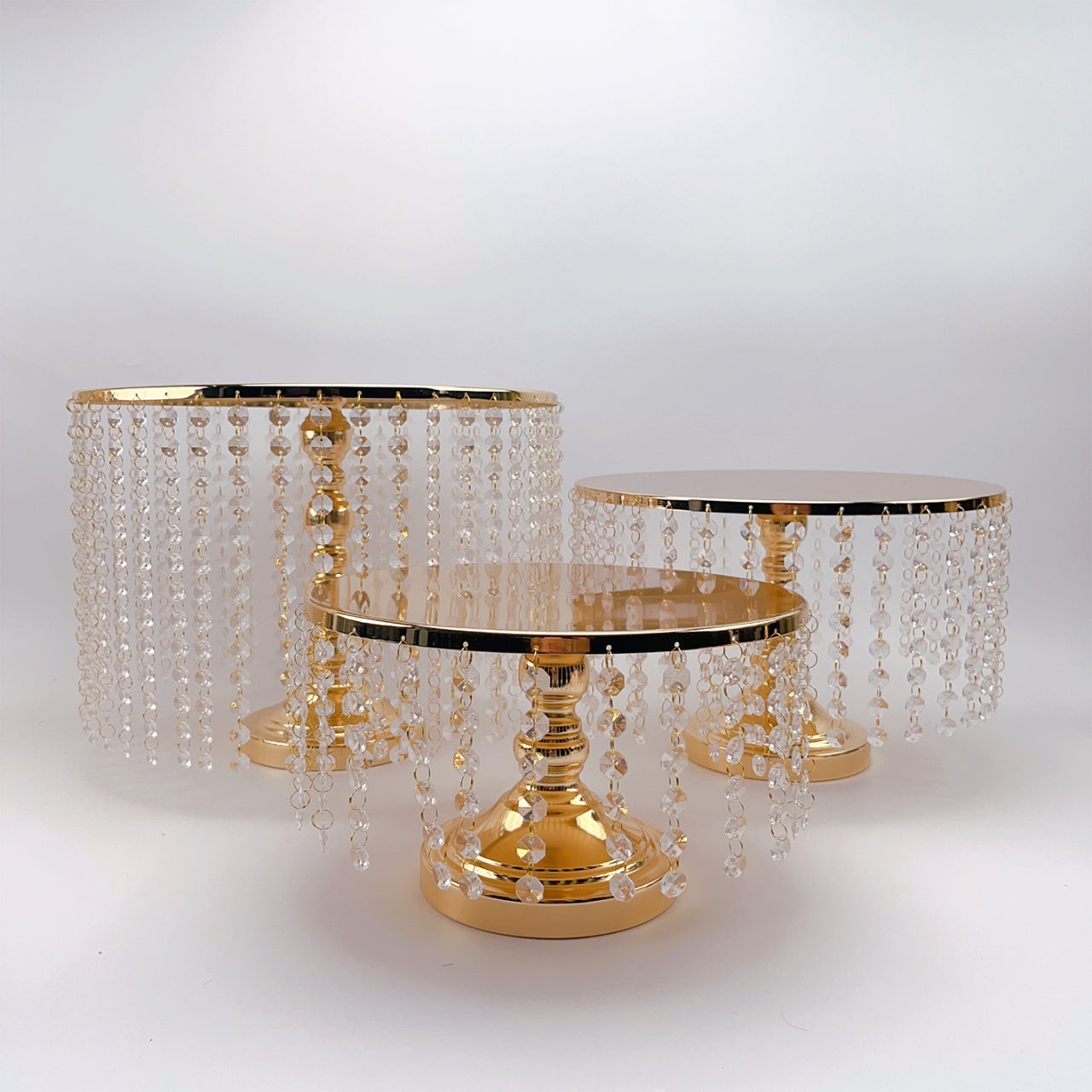 3Pcs Beaded Iron top cake stand
