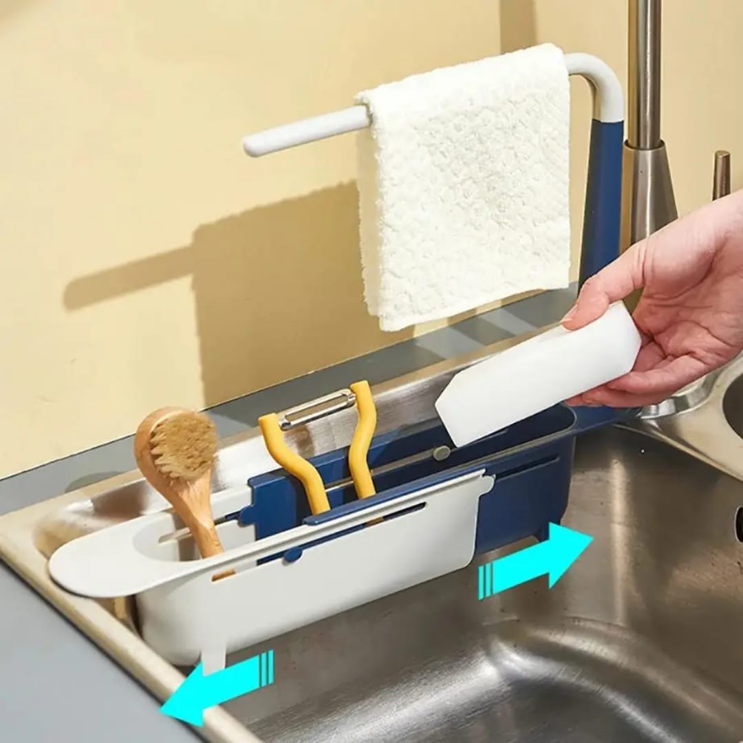 Telescopic Sink Shelf Kitchen Sinks Organizer Soap Sponge Holder Sink Drain Rack Storage Basket Kitchen Gadgets Accessories Tool