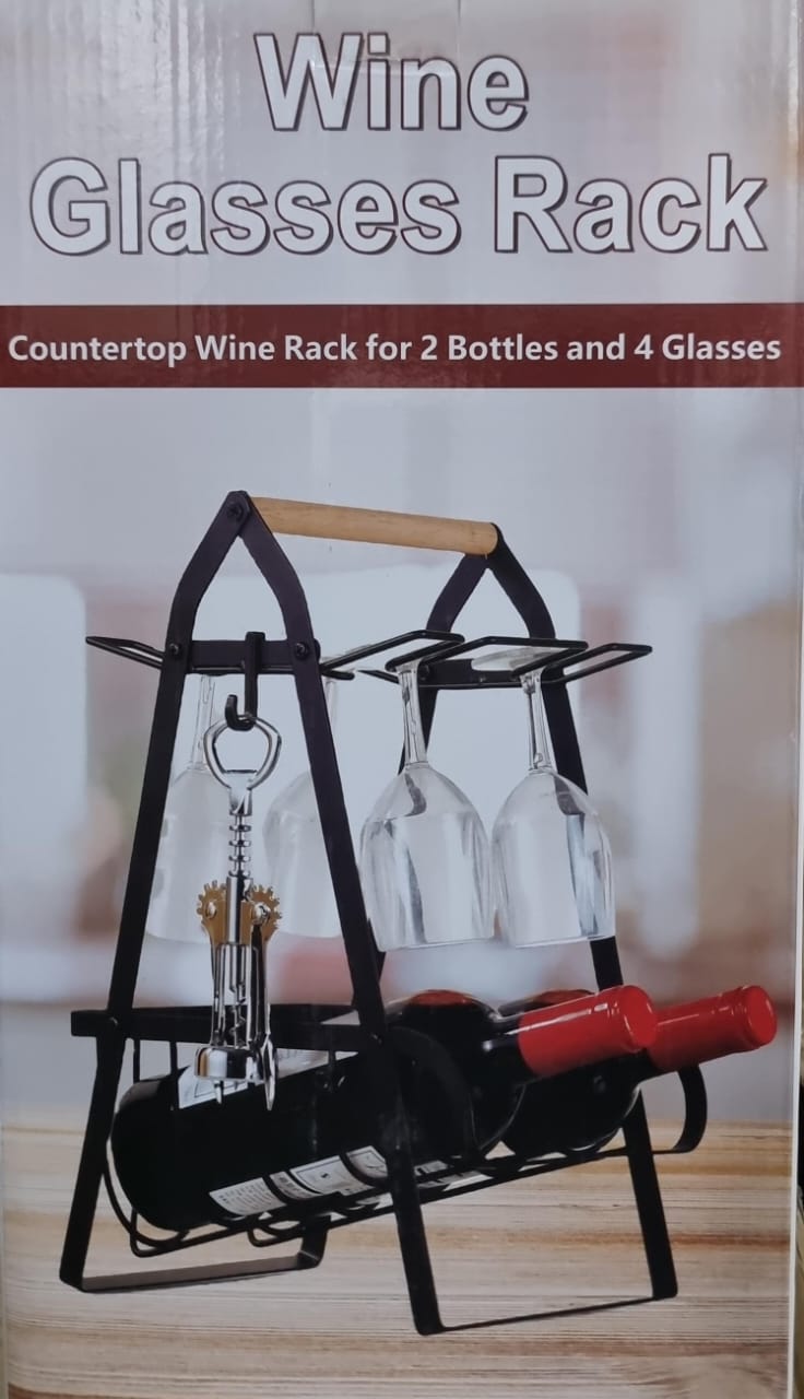 Metallic Countertop Wine Rack