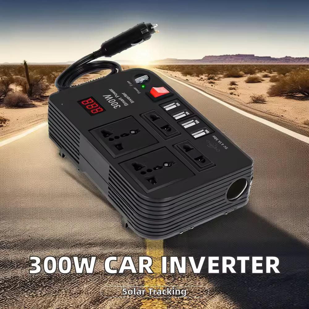 300W Car Inverter 12V 220V Modified Automobiles Inversor Converter 4 USB Socket Adapters Auto Charger Power Inverter