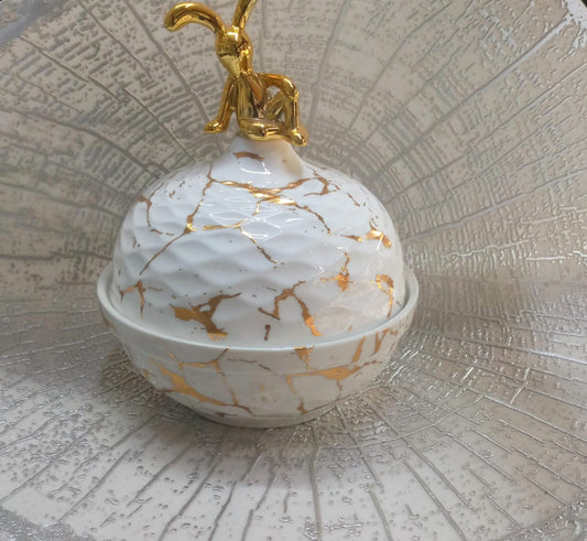 Ceramic sugar dish   marble snack plate