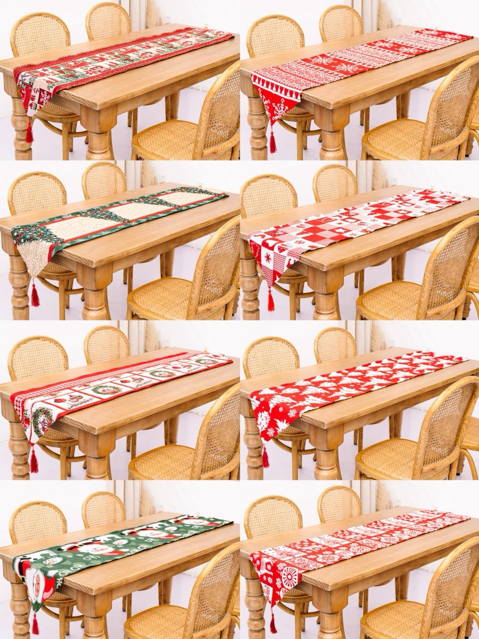 Christmas Knitted Fabric Tablecloth Runner
