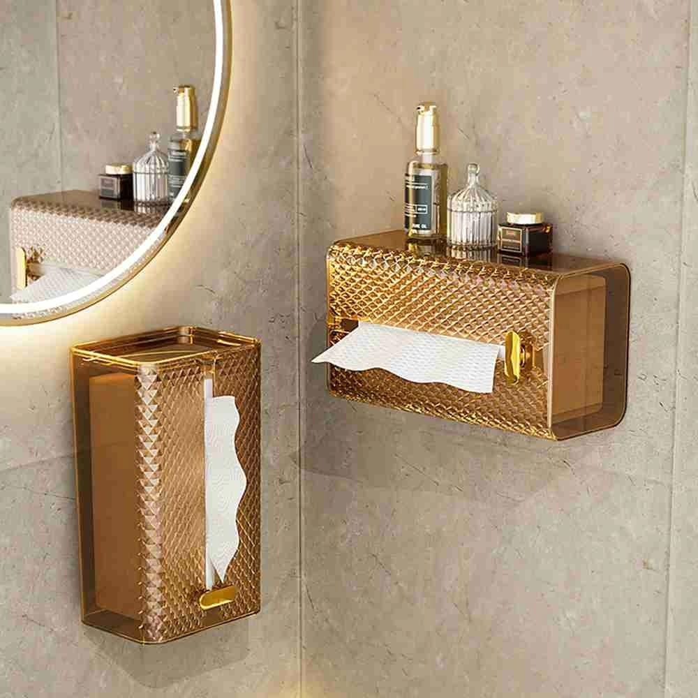 Luxury Diamond Tissue Box Wall-Mounted Acrylic Transparent Tissue Box Table Napkin Holder