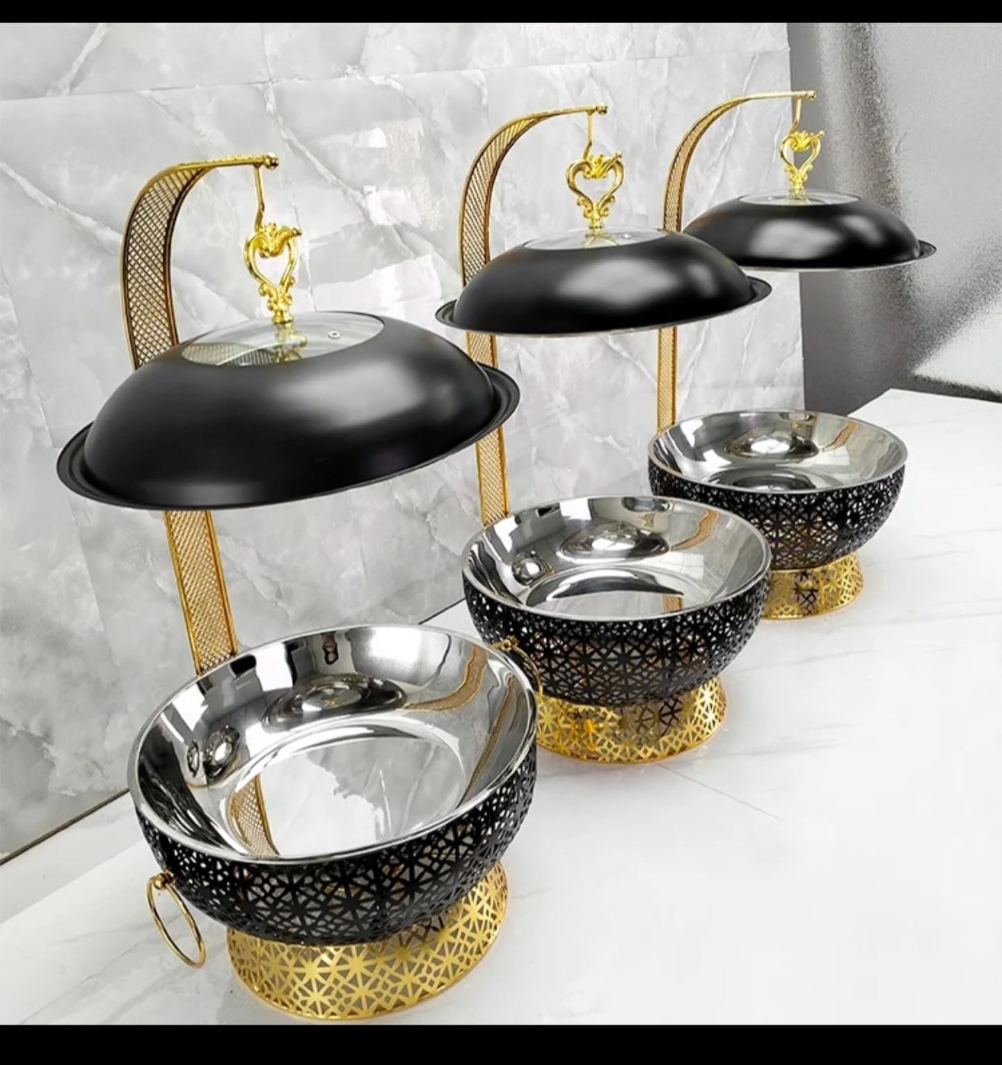 8.OL Round Chaffing Dish Hanging Buffet Food warmer