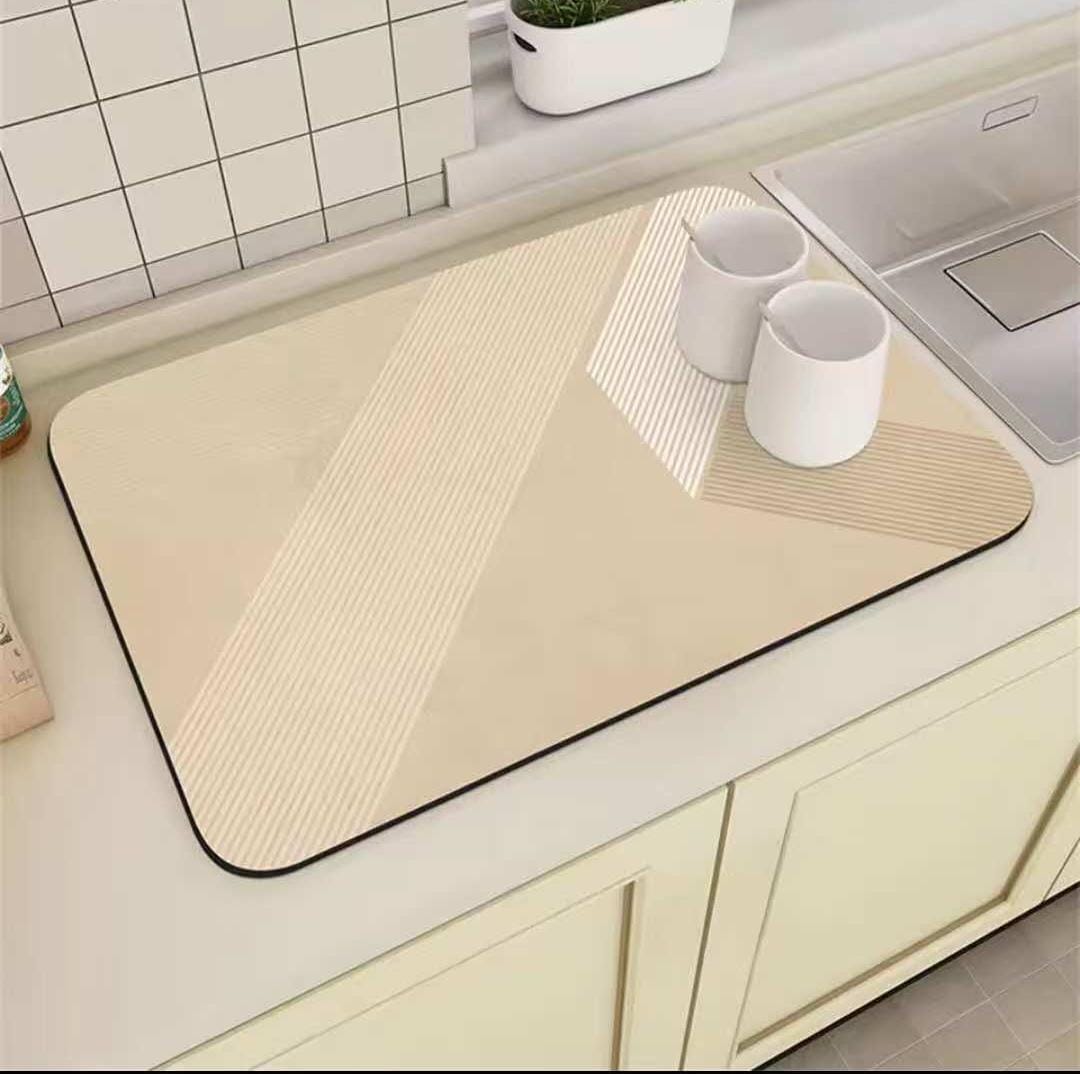 Geometric kitchen drying mats