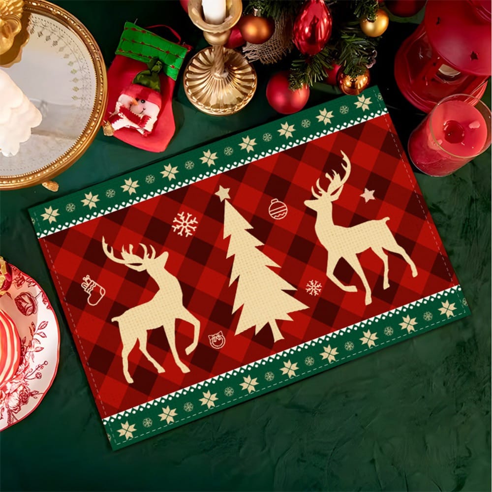6pcs Christmas Placemats For Dining Table