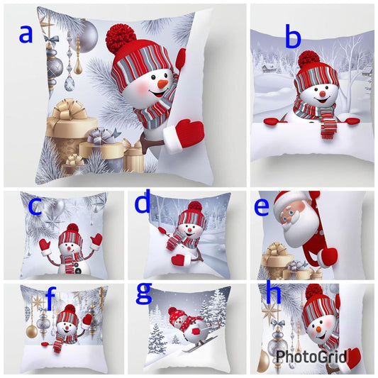 CHRISTMAS SNOWMAN THROW PILLOW COVERS/CASES