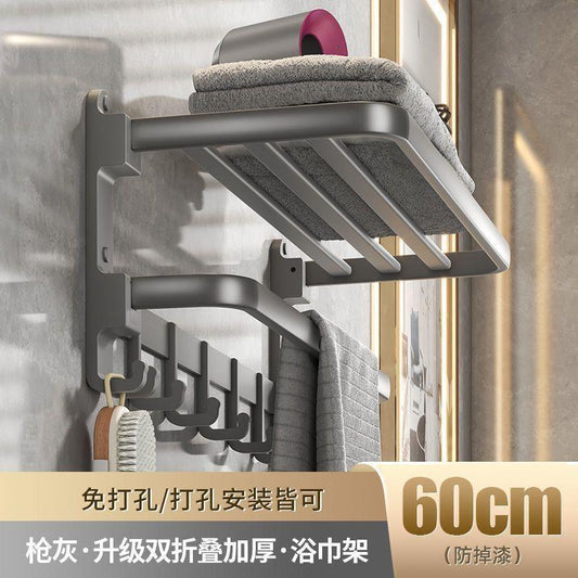 High quality stainless steel bath towel rack with shelf