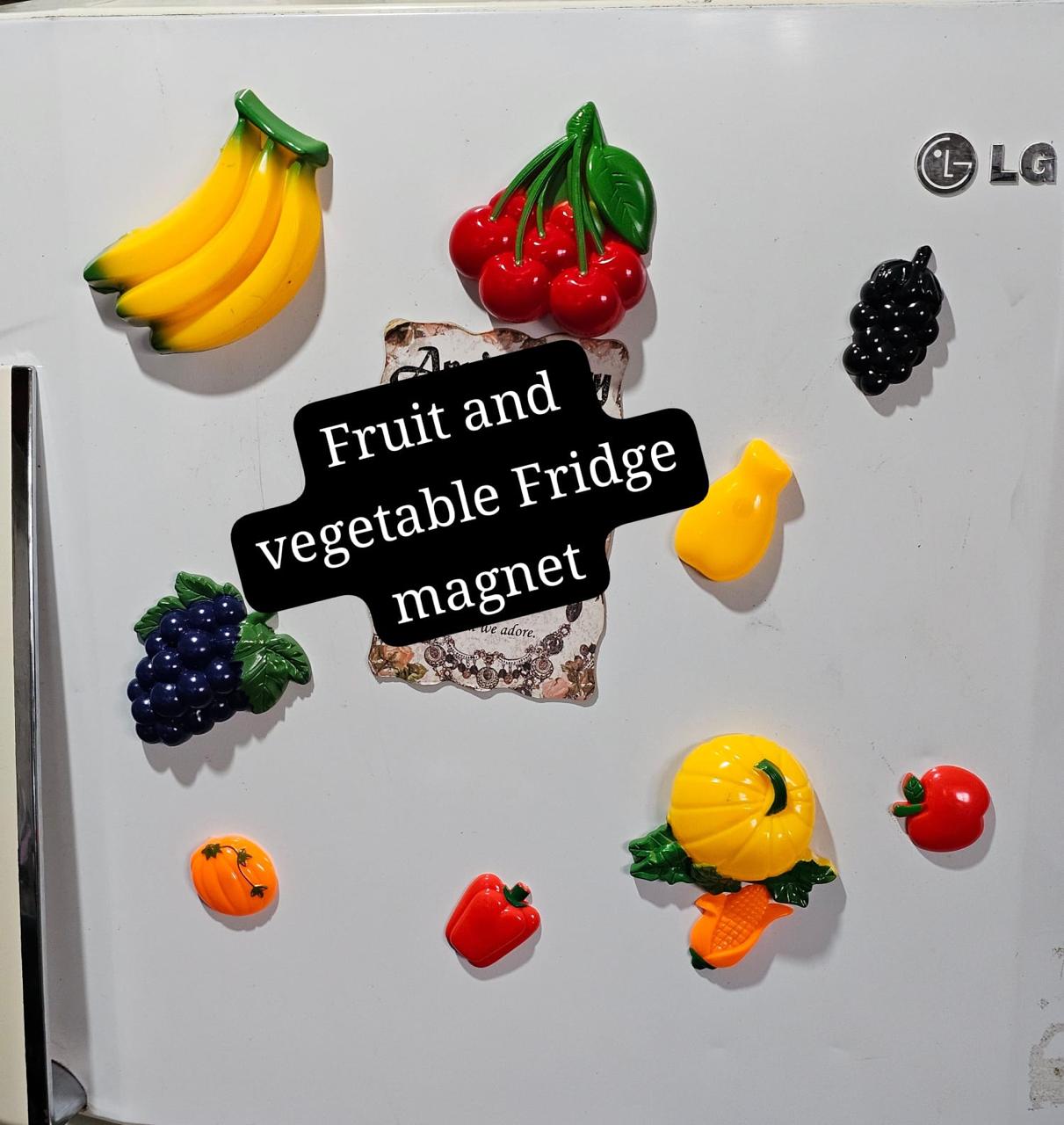 Sticker 10 piece Cute Decorative and Educational Magnetic Fruit  and vegetables Fridge Stickers/ Memo Holders