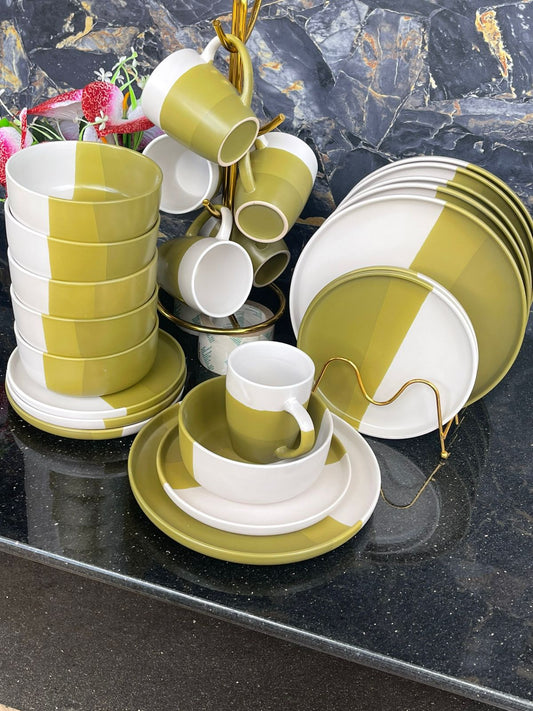 24Pc Avocado Dinner Set