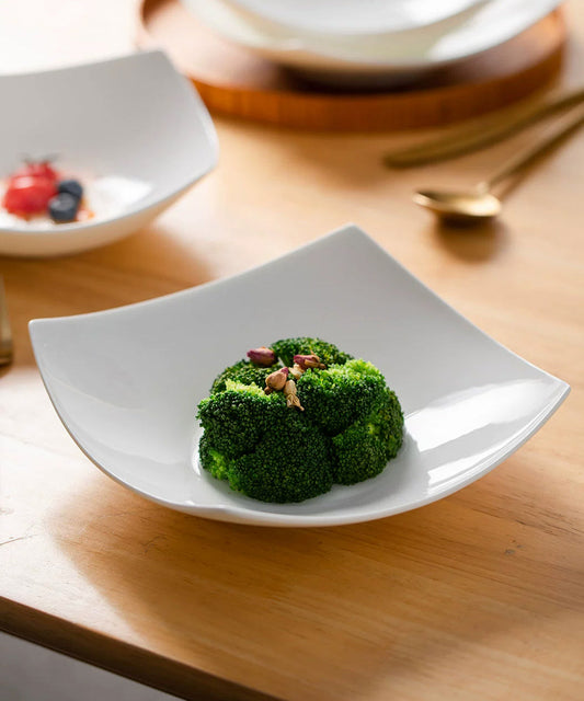 Bone chine square soup plate