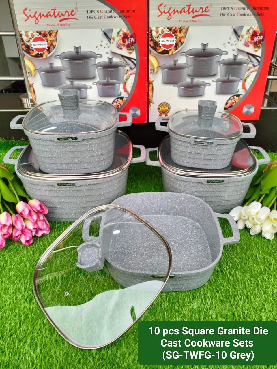 10pcs Square Granite cookware set
