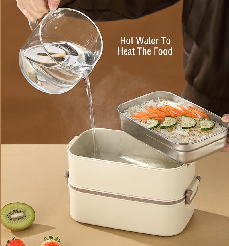 DOUBLE LAYERED LUNCH BOX WITH MATCHING LUNCH BAG