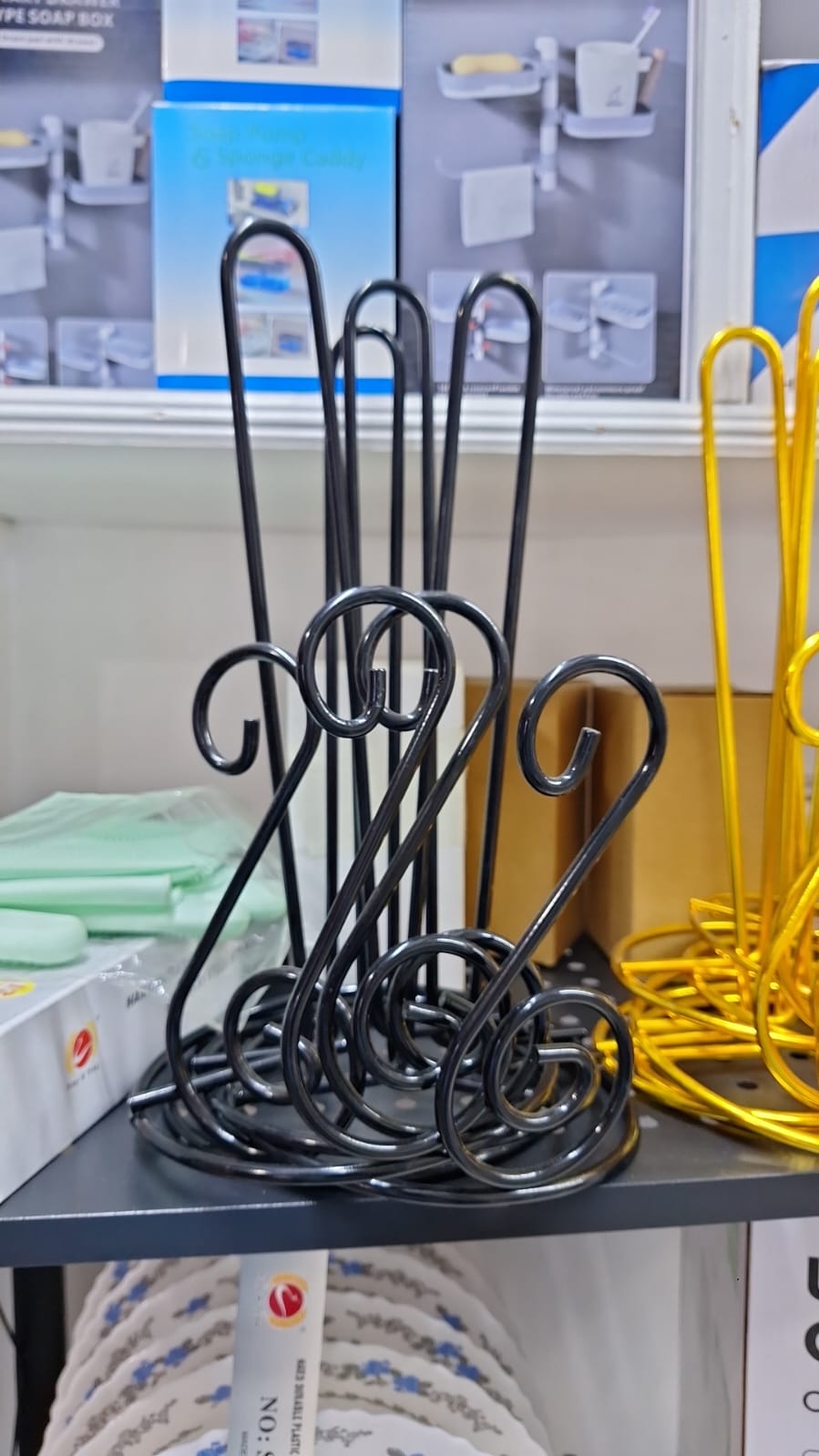 Black kitchen roll holder