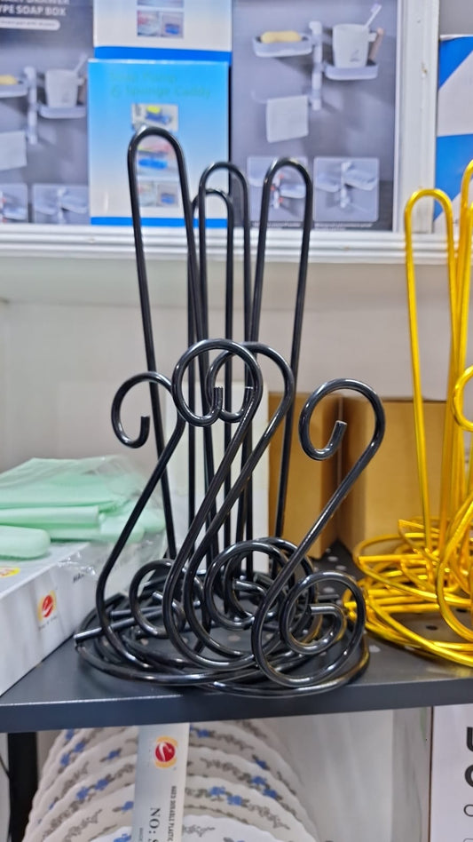 Black kitchen roll holder