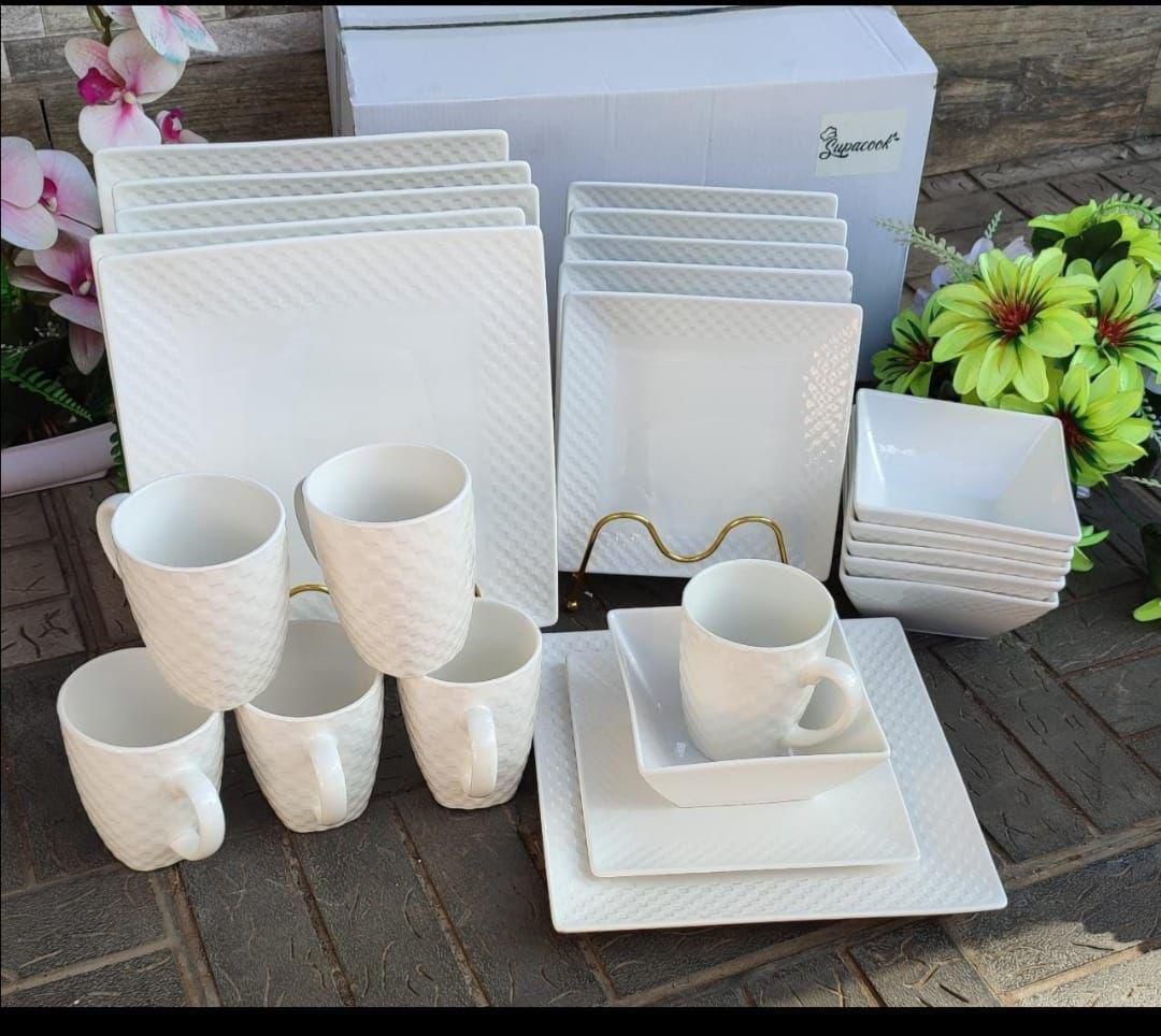 24pc Square Dinner Set 
Ceramic Material