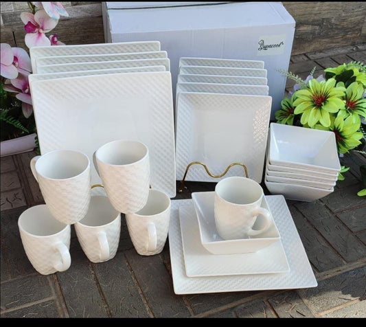 24pc Square Dinner Set 
Ceramic Material