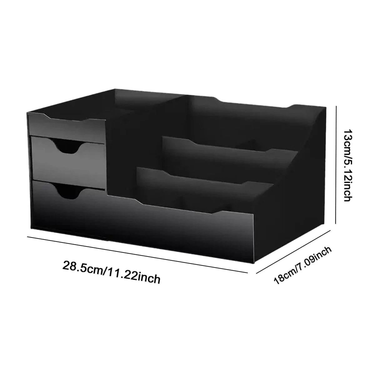 Black Multi-Compartment Cosmetic & Skincare Organizer